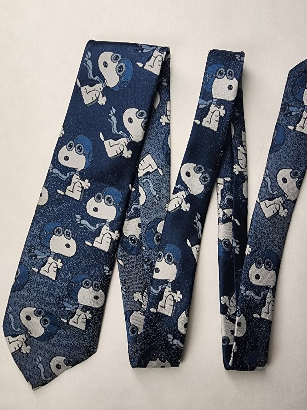 Vintage Peanuts Snoopy Blue Tie Aviation World War I Flying Ace Cervantes